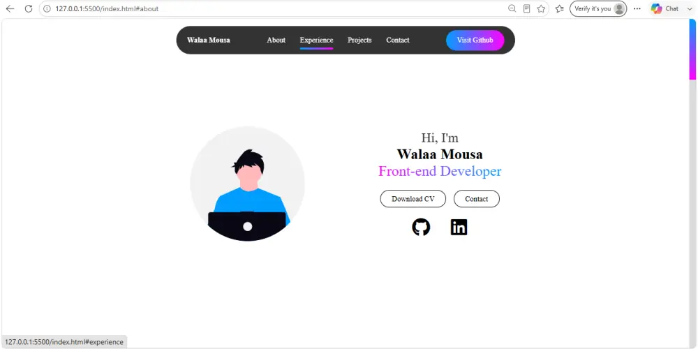 تصميم بورتفوليو portfolio احترافي لعرض اعمالك وخبراتك