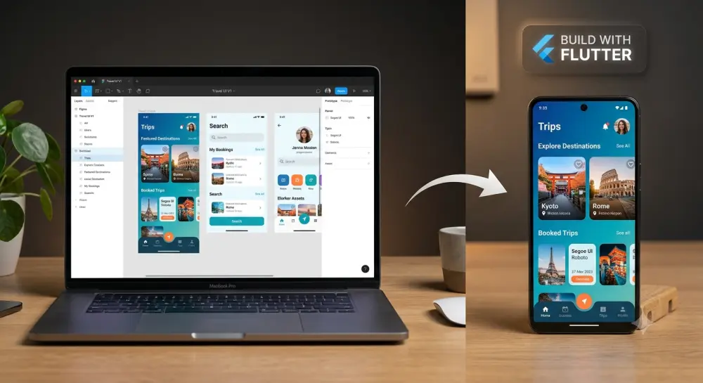 سأحول تصميم Figma أو Adobe XD إلى تطبيق Flutter احترافي ومتجاوب