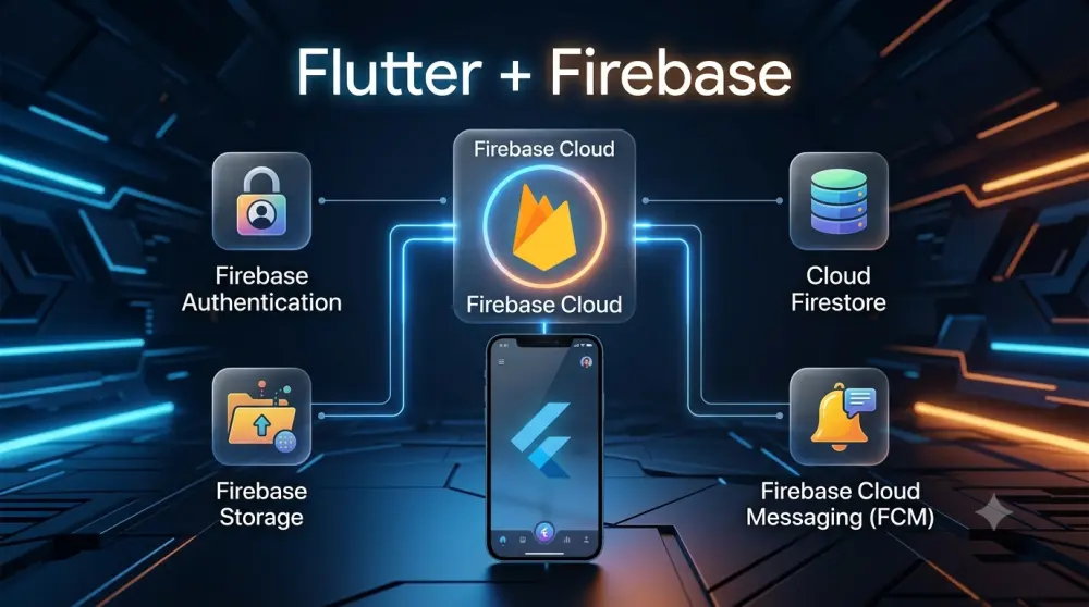 سأقوم بربط تطبيق Flutter الخاص بك بخدمات Firebase باحترافية