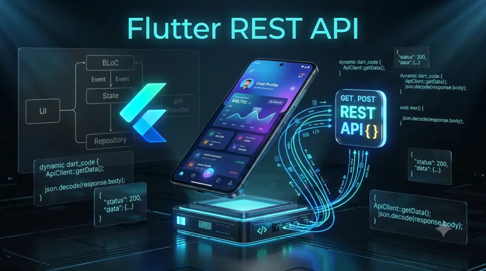 سأقوم بربط تطبيق Flutter الخاص بك بـ REST API باستخدام BLoC أو Cubit
