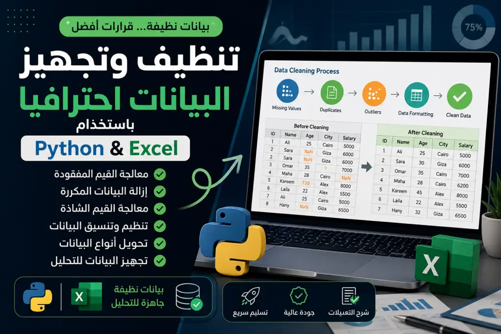 تنظيف وتجهيز البيانات احترافيًا باستخدام Python و Excel