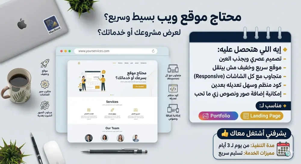 بناء موقع شخصي أو تعريفي باستخدام HTML و CSS بشكل احترافي وسريع