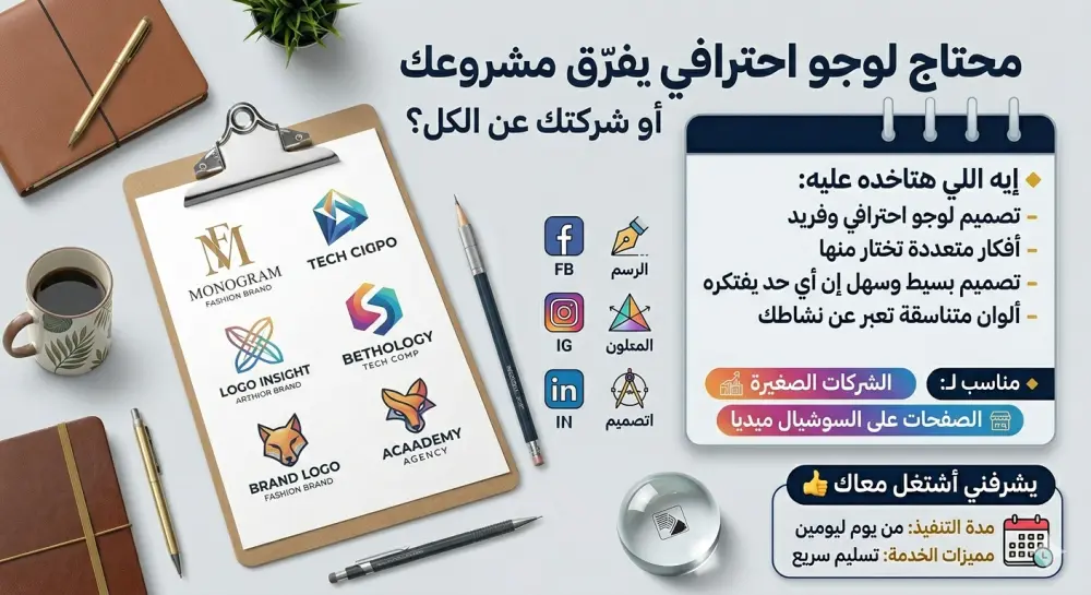تصميم لوجو احترافي يعبر عن هوية مشروعك