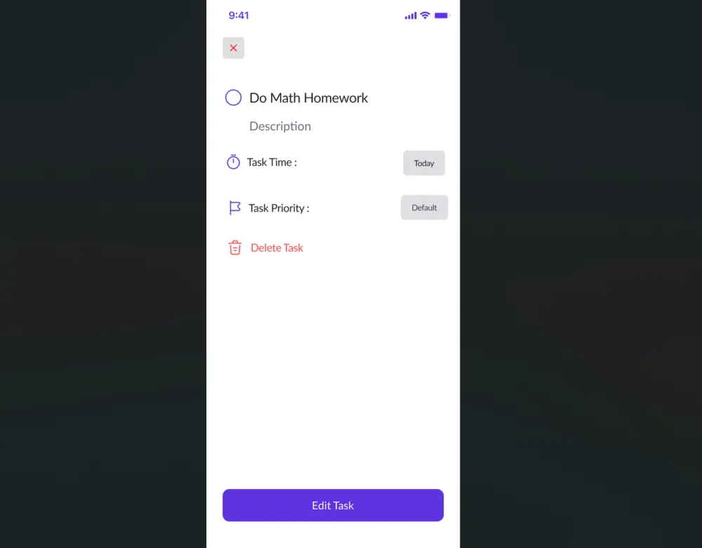 Tasky لإدارة المهام بواجهة احترافية ومتجاوبة، يتيح إضافة وتعديل وحذف المهام، وتنظيمها حسب الأولوية أو الحاله.