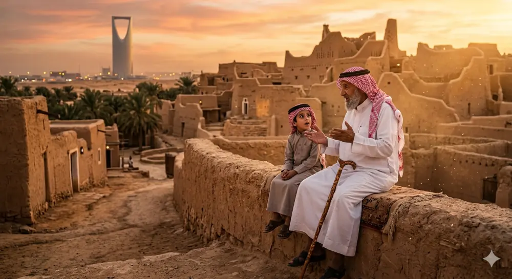 تصميم فيديو سينمائي AI باللهجة السعودية مع تعليق صوتي