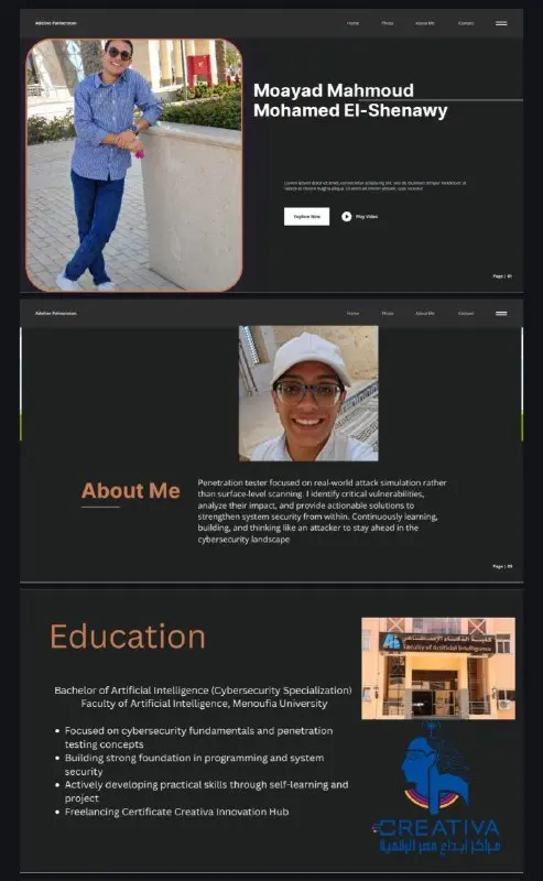 بورتفوليو شخصي احترافي لعرض المهارات والخبرات والمشاريع