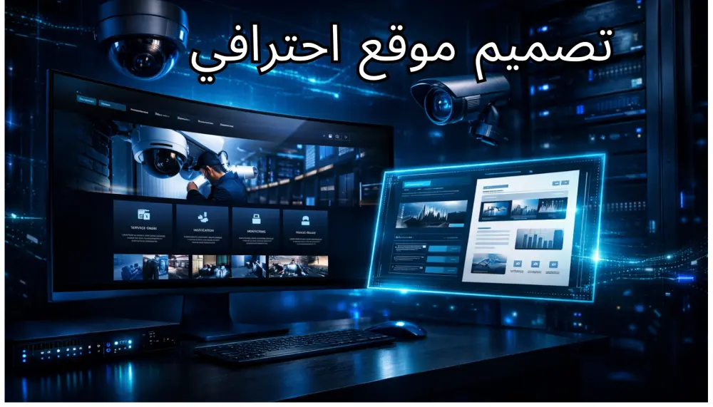 اقوم بتصميم صفحة ويب احترافية لشركات كاميرات المراقبة والشبكات تحتوي على عرض الخدمات ومعرض المشاريع