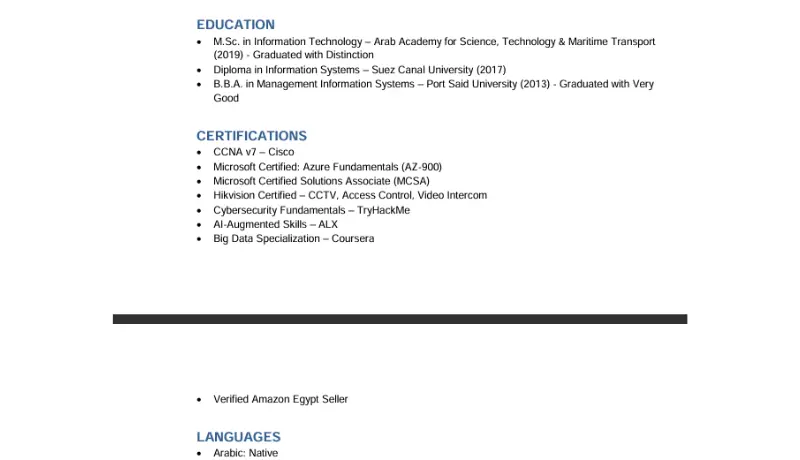 أبني لك سيرة ذاتية احترافية تسوّق لك وتتفوق على أنظمة ATS