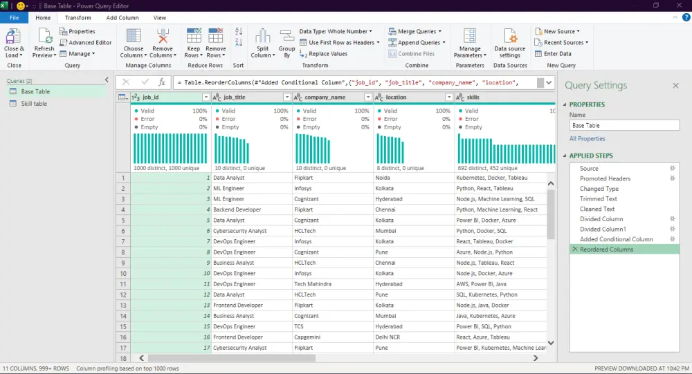 تنظيف و إضافة تعديلات على بياناتك بإستخدام Power Query