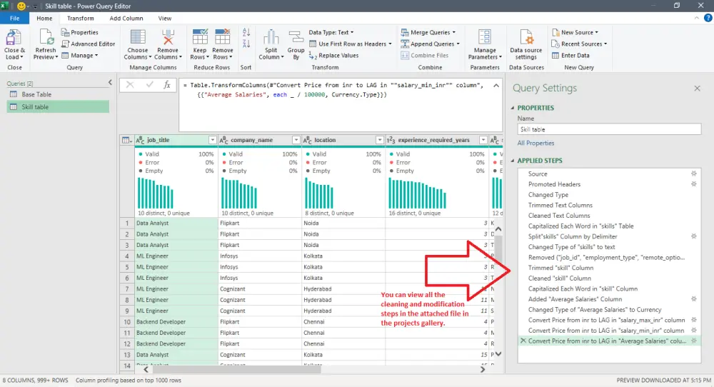 تنظيف و إضافة تعديلات على بياناتك بإستخدام Power Query