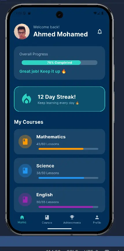 تطوير شاشتين (2 Screens) باستخدام Flutter. تصميم وتنفيذ واجهات مستخدم احترافية (UI). Responsive UI متوافق مع مختلف أحجام الشاشات.