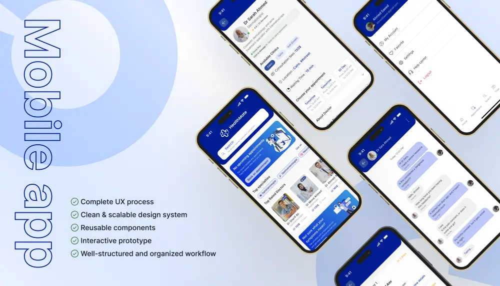 تصميم واجهة وتجربة مستخدم UI UX لتطبيقات الموبايل باحترافية