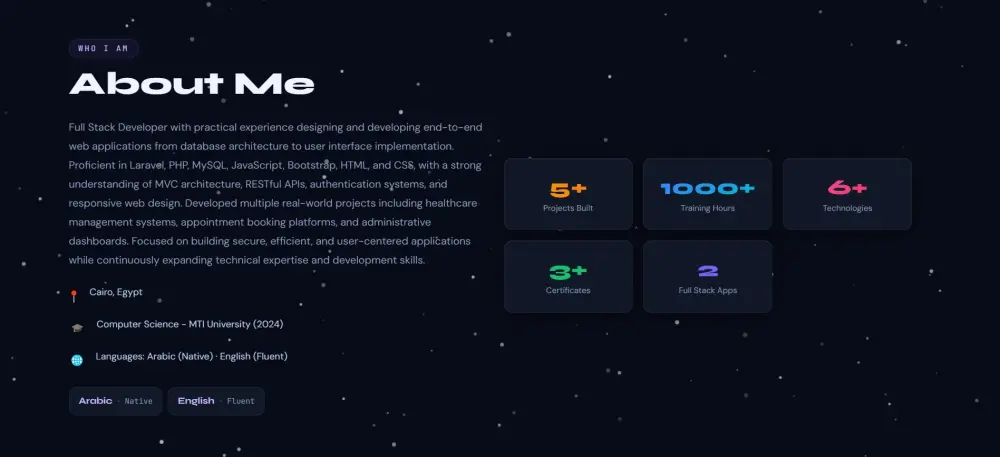 أقوم بتصميم وتطوير Portfolio شخصي احترافي ومتجاوب لجميع الأجهزة