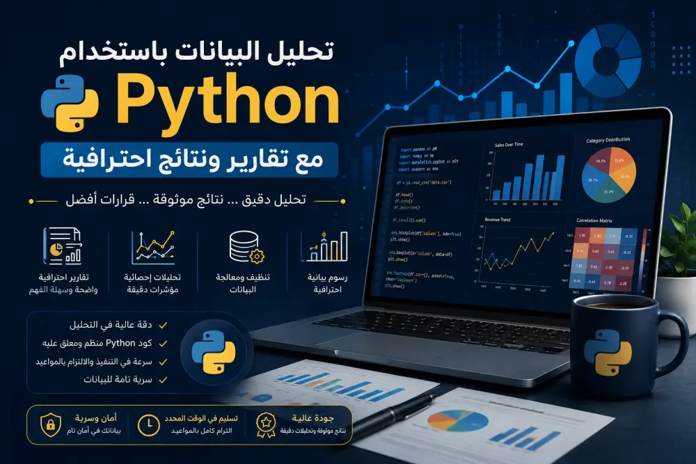 تحليل البيانات باستخدام Python مع تقارير ونتائج احترافية