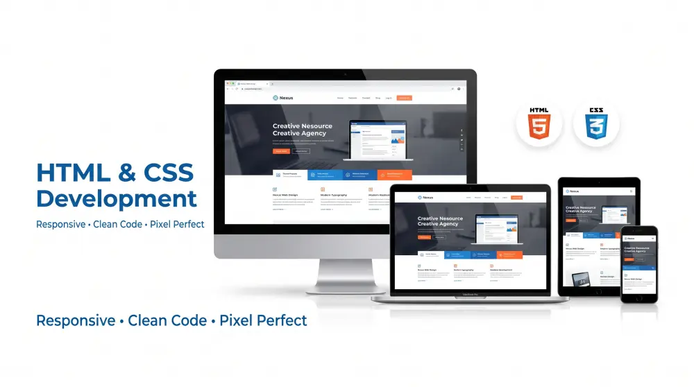 تحويل تصميم Figma أو PSD إلى صفحة HTML CSS احترافية ومتجاوب مع جميع الاجهزة.