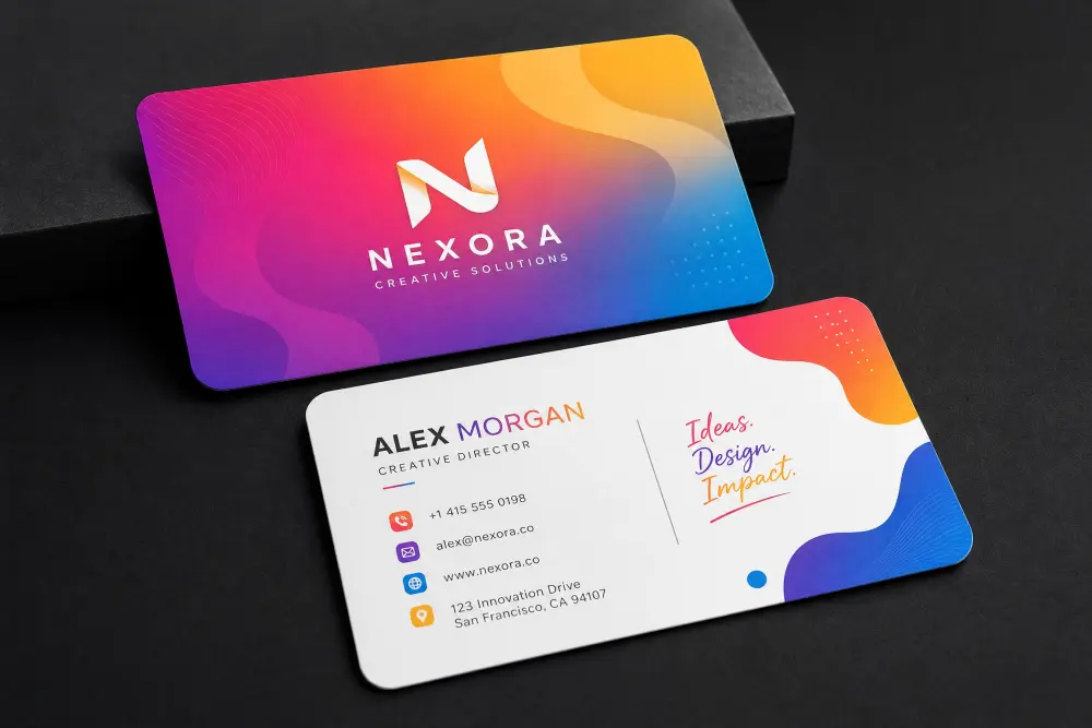 تصميم كرت شخصي(بطاقة اعمال) جاهزة للطباعة- Business card design