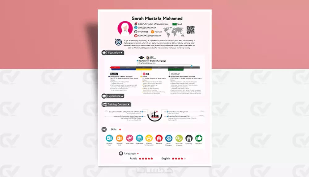 تصميم السيرة الذاتية بطريقة الانفوجرافيك باحترافية عالية