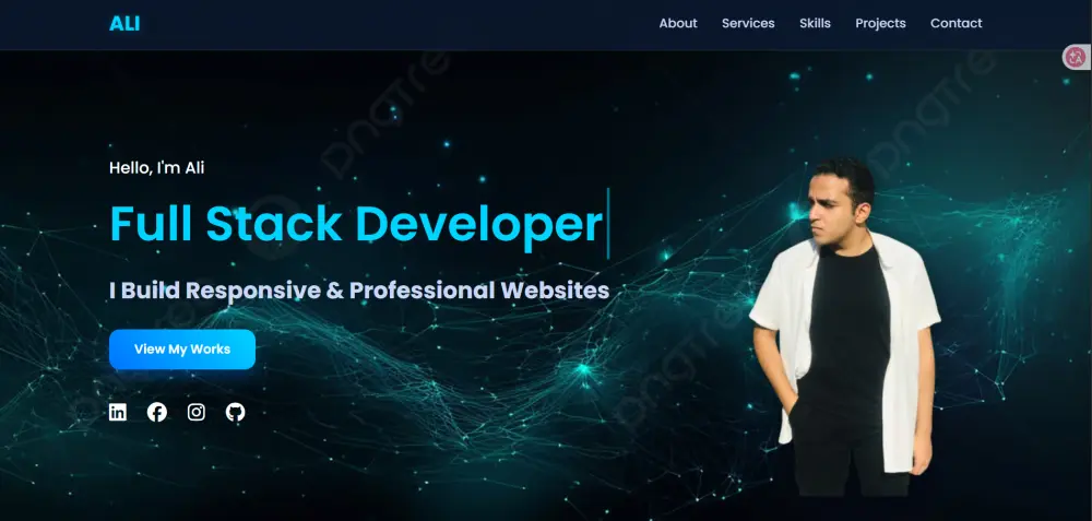 تصميم وبناء موقع تعريفي (Portfolio) احترافي