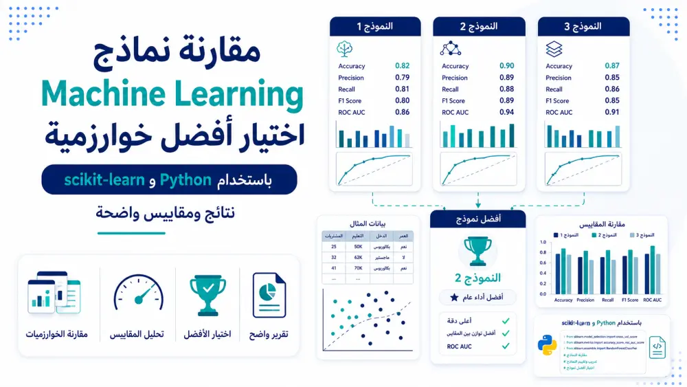 سأقارن خوارزميات Machine Learning وأحدد النموذج الأفضل لبياناتك