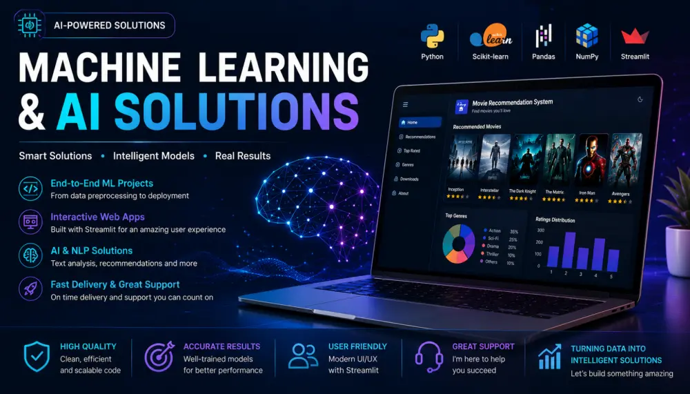 سأقوم ببناء تطبيق ذكاء اصطناعي باستخدام Python و Machine Learning