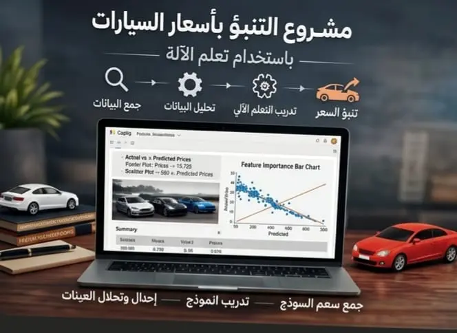 مشروع التنبؤ بأسعار السيارات سيتم تسليم ملف شمل بالبيانات وكود بايثون خاص بالمشروع