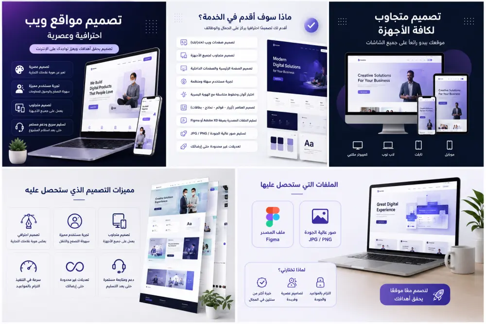 📱 تصميم متجاوب لجميع الأجهزة (كمبيوتر – تابلت – موبايل).