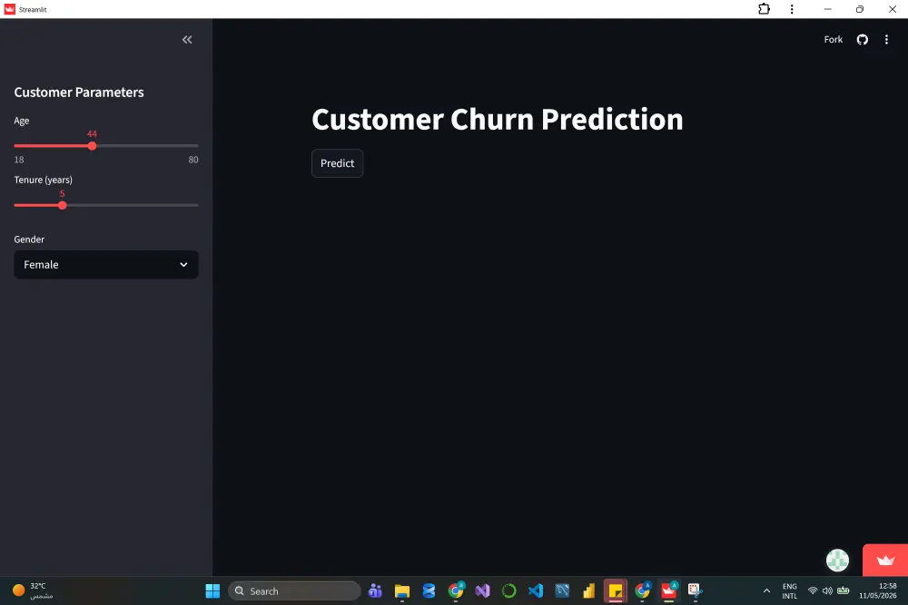 أقوم ببناء تطبيقات Machine Learning احترافية باستخدام Python وStreamlit لعرض التوقعات وتحليل البيانات من خلال واجهة تفاعلية حديثة وسهلة الاستخدام.