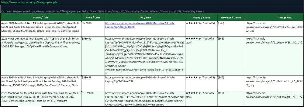استخراج البيانات من أي موقع وتحويلها لملف Excel جاهز