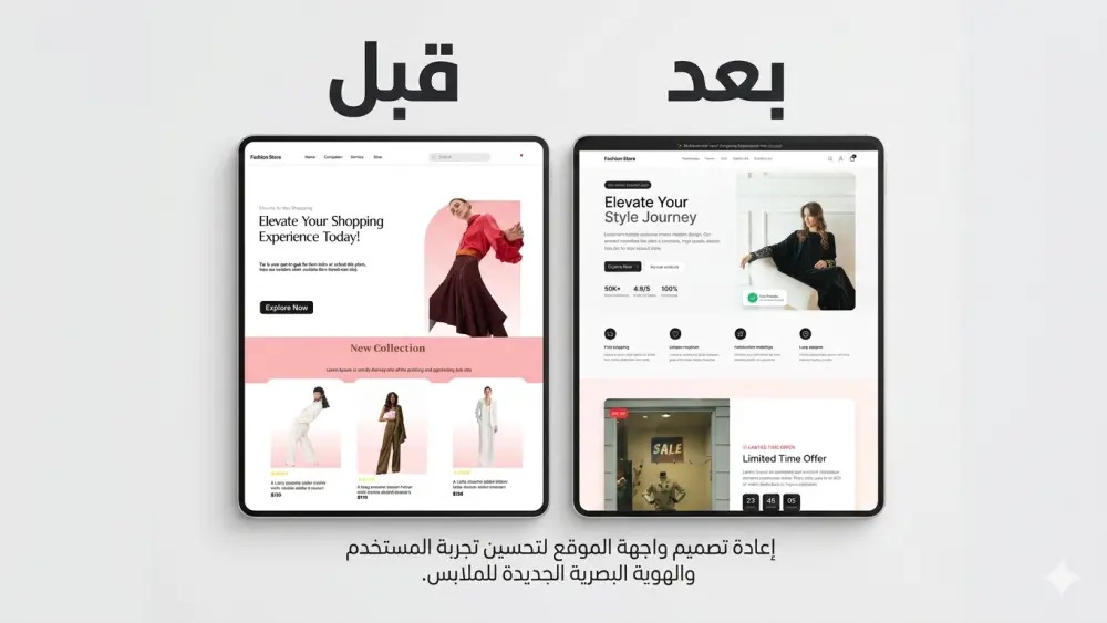 اعادة تصميم واجهات التطبيق