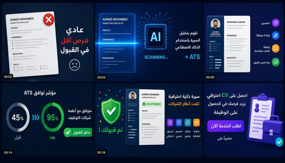 تحليل وفرز وتحسين السير الذاتية باستخدام ATS لشركات التوظيف والباحثين عن عمل