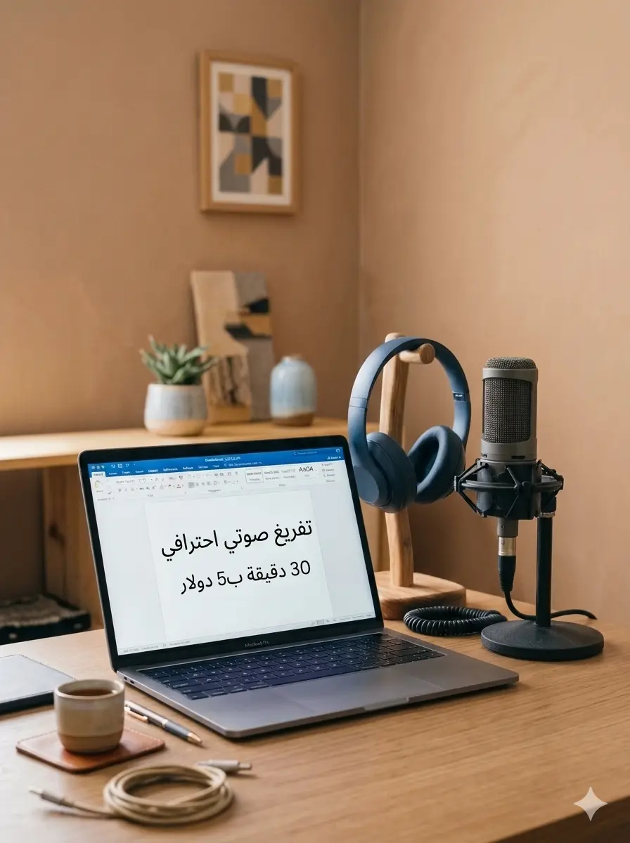 تفريغ صوتي احترافي باللغة العربية الفصحى لمدة 30 دقيقة
