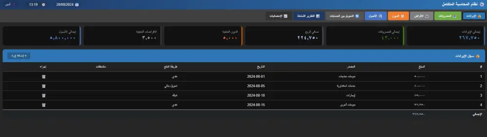 برنامج لإدارة المصروفات و الإيرادات لحياتك ولمؤسستك التجارية