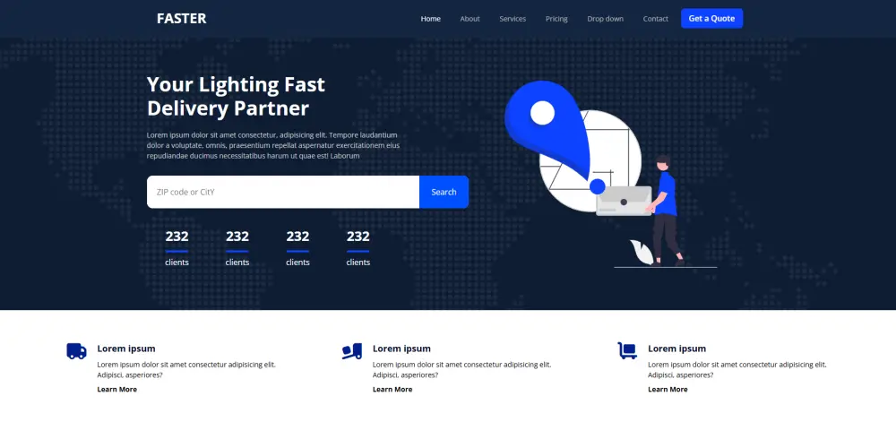 تصميم وتطوير Landing Page احترافية باستخدام React.js (3 أقسام متجاوبة) 🚀