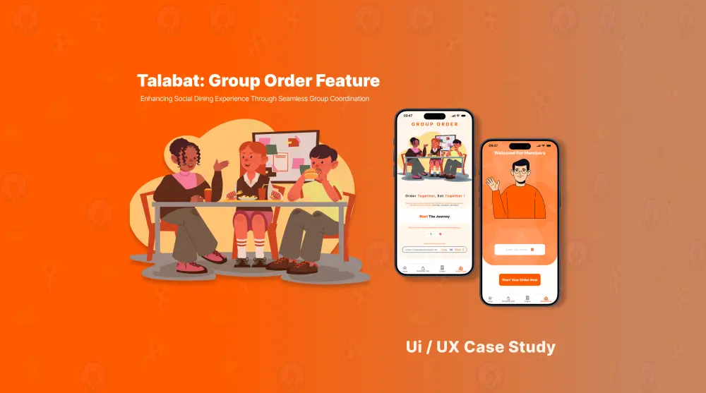تصميم واجهات تطبيق "جروب أوردر" (Group Order) احترافي بـ Figma