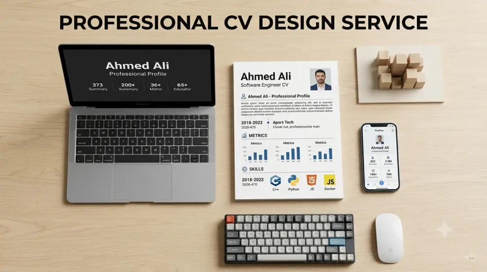 تصميم سيرة ذاتية (CV) احترافية تضمن تميزك الوظيفي