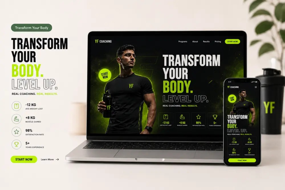 تصميم صفحه هبوط Landing Page بتصميمات عصريه Responsive