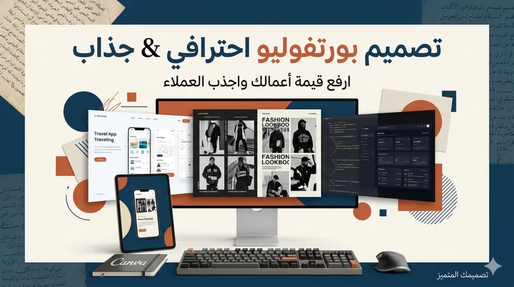 تصميم portfolio ع كانفا