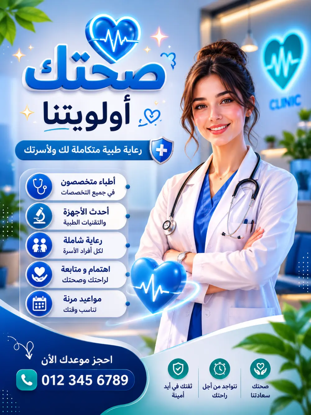 تصميم إعلان احترافي للعيادات والمراكز الطبية للسوشيال ميديا