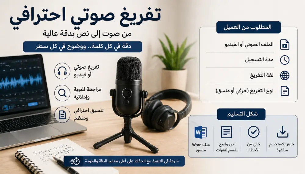 تفريغ صوتي احترافية