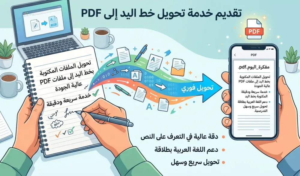 تحويل الكتابة اليدوية إلى ملف PDF منظم واحترافي