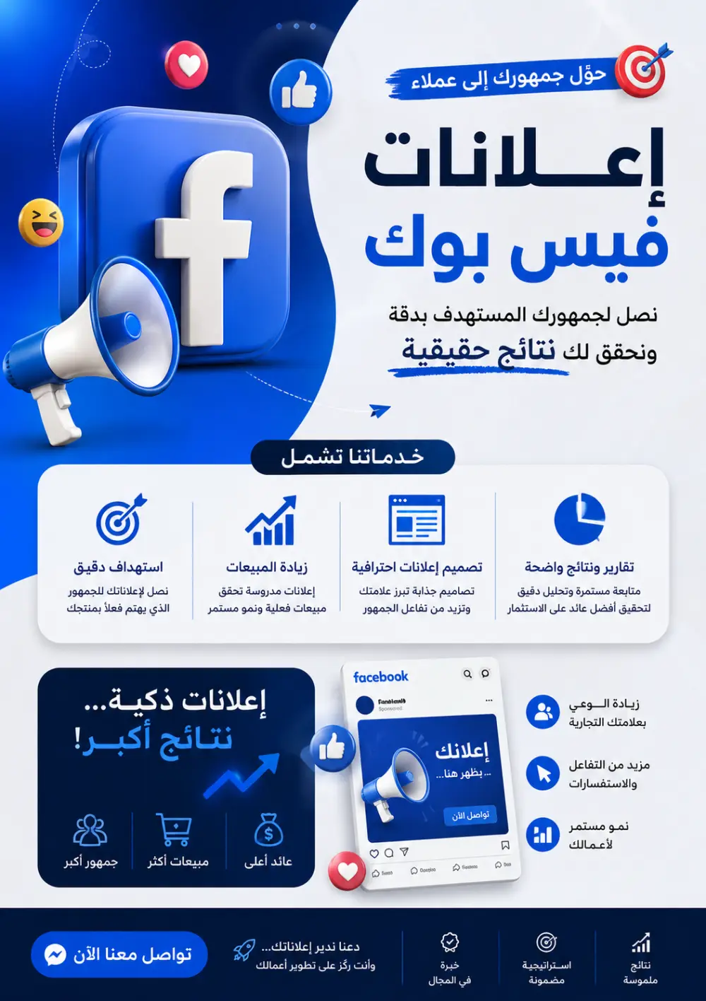 إدارة إعلانات فيسبوك  لزيادة العملاء والمبيعات