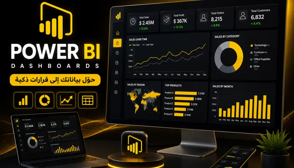 تصميم Dashboard تفاعلية واحترافية لتحليل البيانات بـ Power Bi