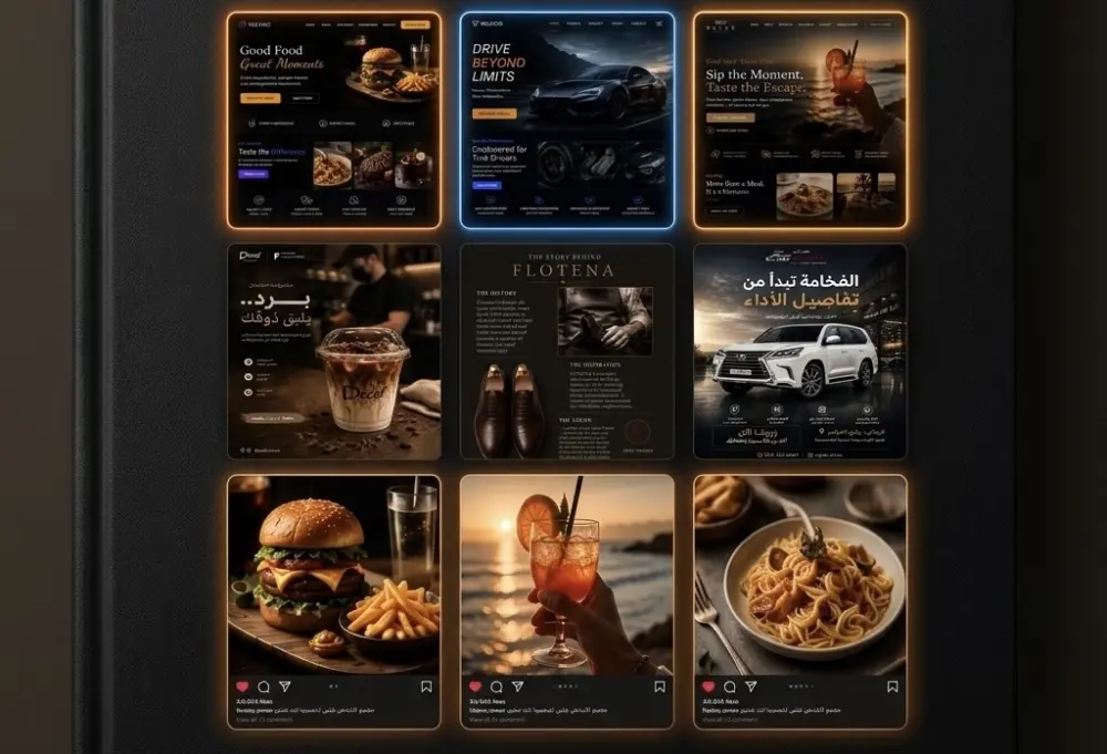 تصميم بوستات سوشيال ميديا احترافية بهوية عصرية