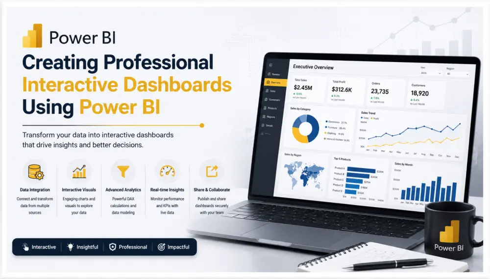 إنشاء داشبورد تفاعلي واحترافي باستخدام Power BI