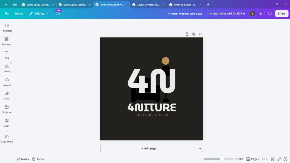 تصميم شعار/لوجو (Logo) شخصي او لبراند تجاري