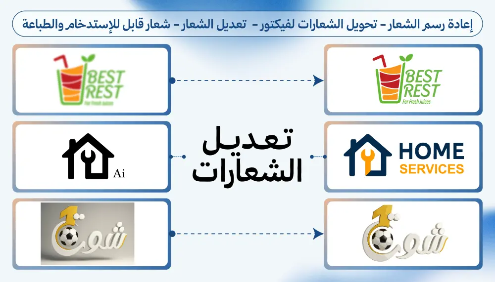 تحويل الشعار إلى فيكتور وتحسين جودته مع تعديلات احترافية