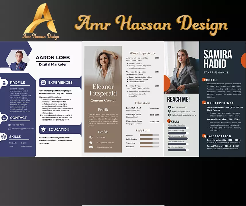 تصميم ( C.V ) سيرة ذاتية احترافية باللغه العربية والإنجليزية