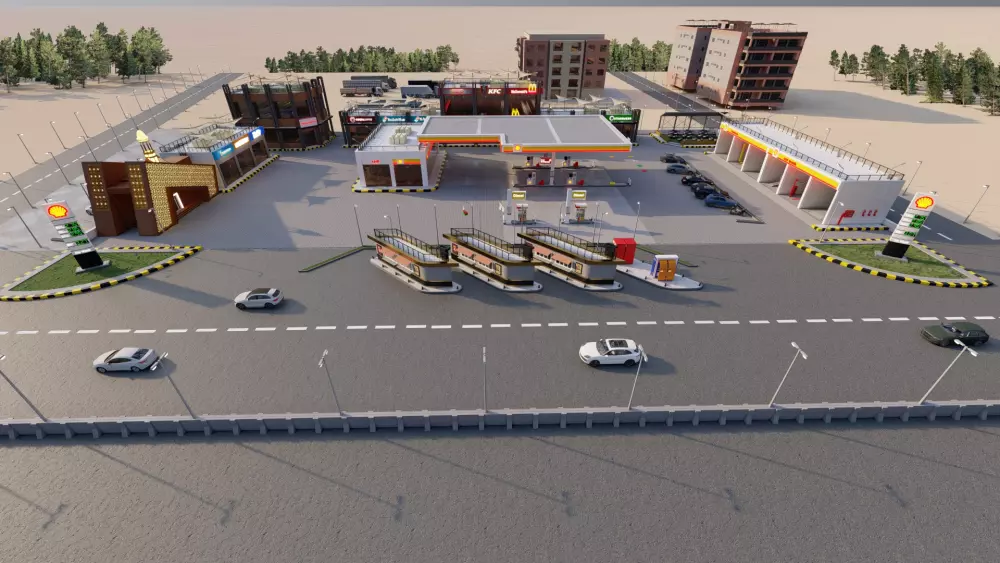تصميمات 3D  محطات وقود .محطات بنزين