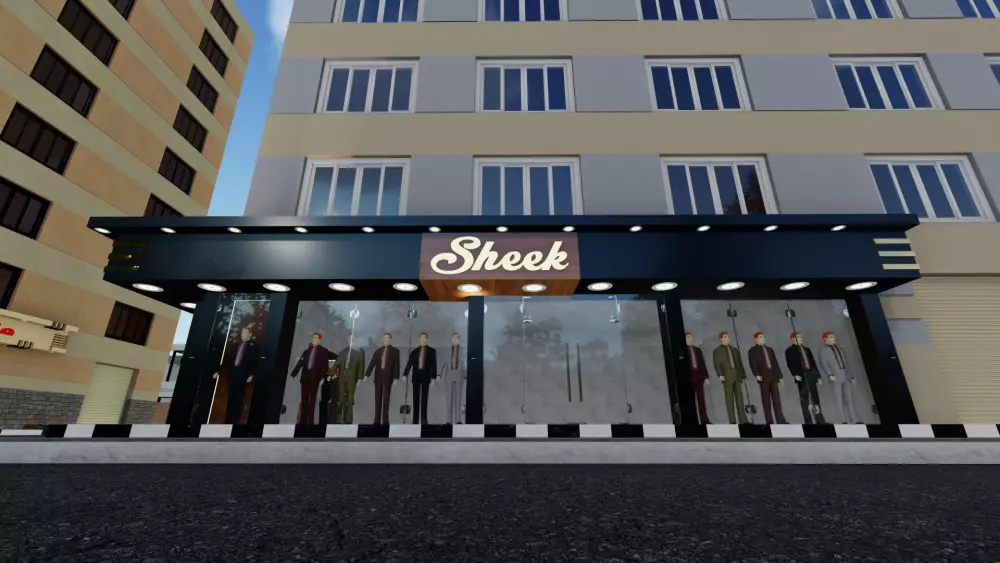 تصميمات 3D  واجهات كلادينج .محلات