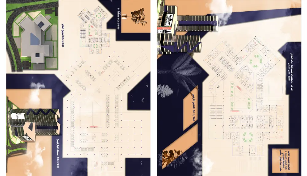 تصميم بوستر لتقديم المشاريع المعمارية Architectural poster design